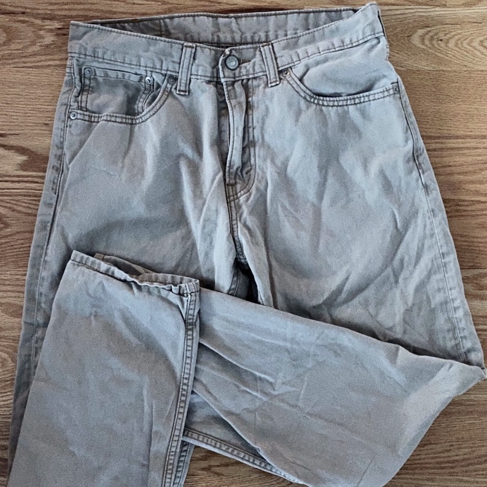 Mens Levi's 514 Khaki 5-Pocket Straight Jeans